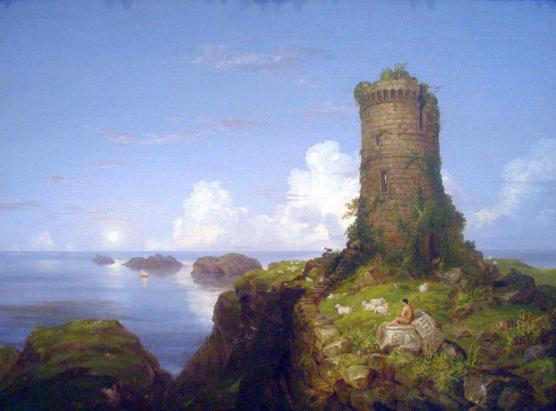 Coast Scene with Ruined Tower